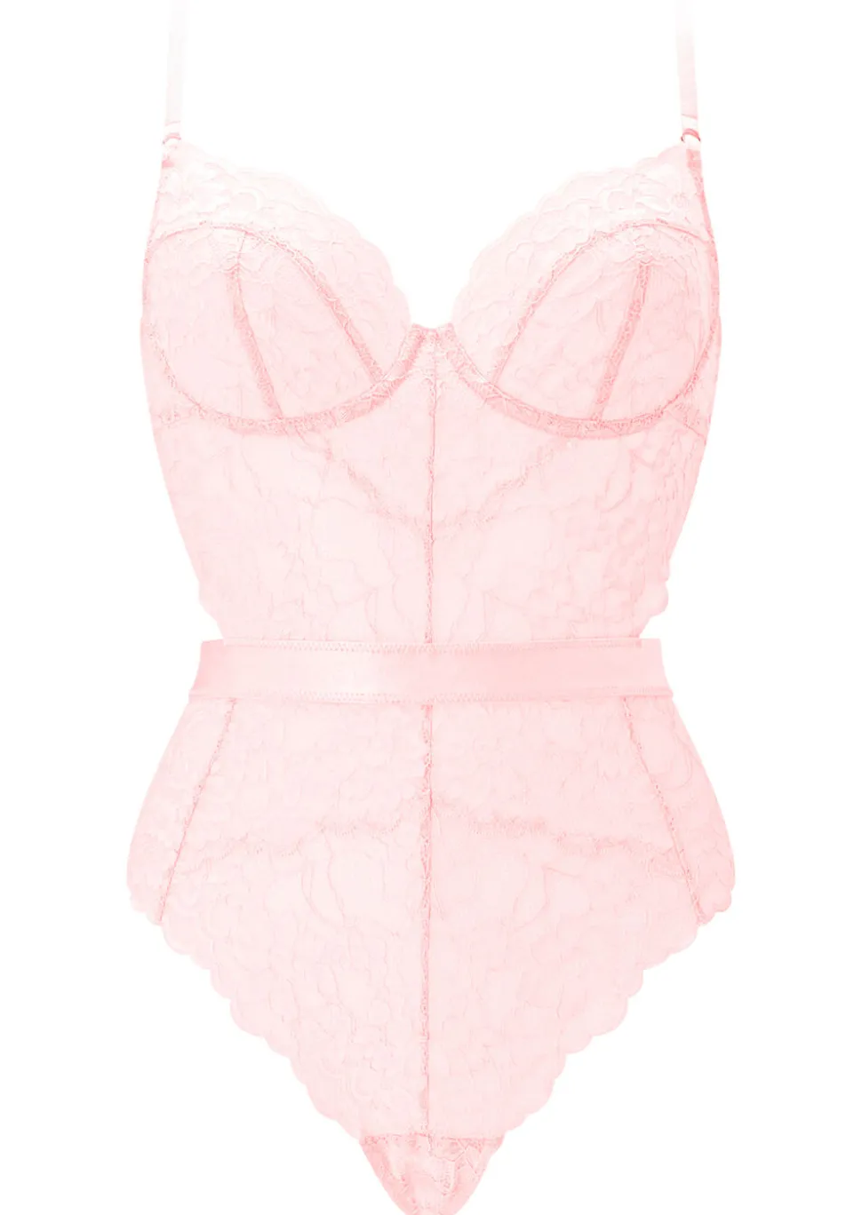 Hold Me Tight Lace Lingerie Body - Pale Pink