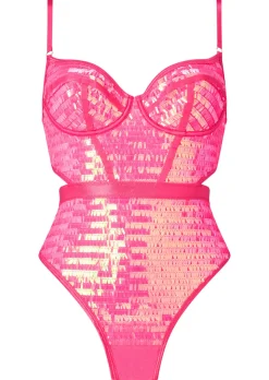 Hold Me Tight Sequin Lingerie Body - Pink