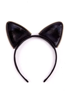 Holographic Oil Slick PU Cat Ears