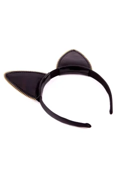 Holographic Oil Slick PU Cat Ears