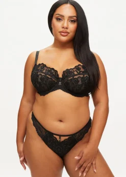 Icon Sequin Fuller Bust Non Padded Balcony Bra - Black