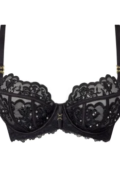Icon Sequin Fuller Bust Non Padded Balcony Bra - Black