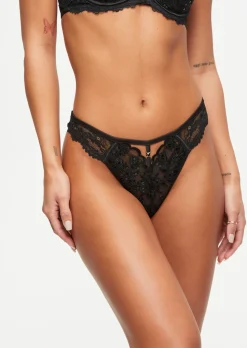 Icon Sequin Thong - Black