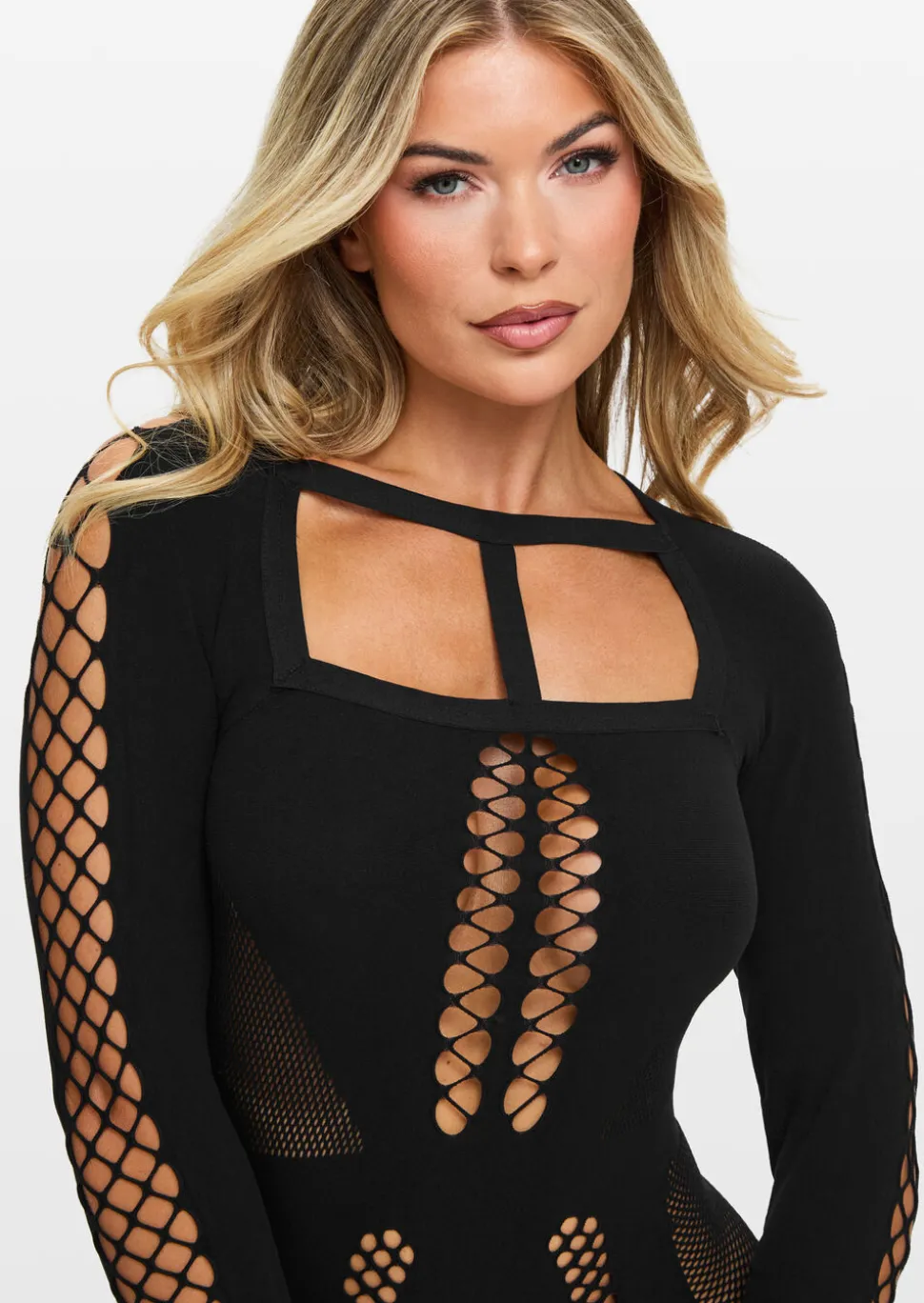 Illusion Seamless Mini Dress - Black