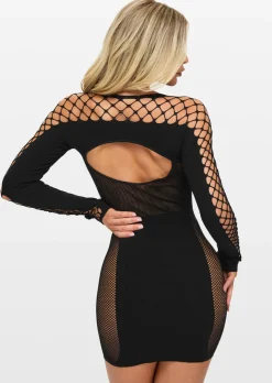 Illusion Seamless Mini Dress - Black