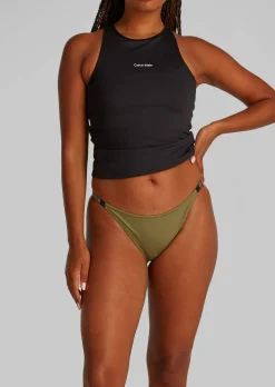 Intense String Bikini Bottoms - Dark Green