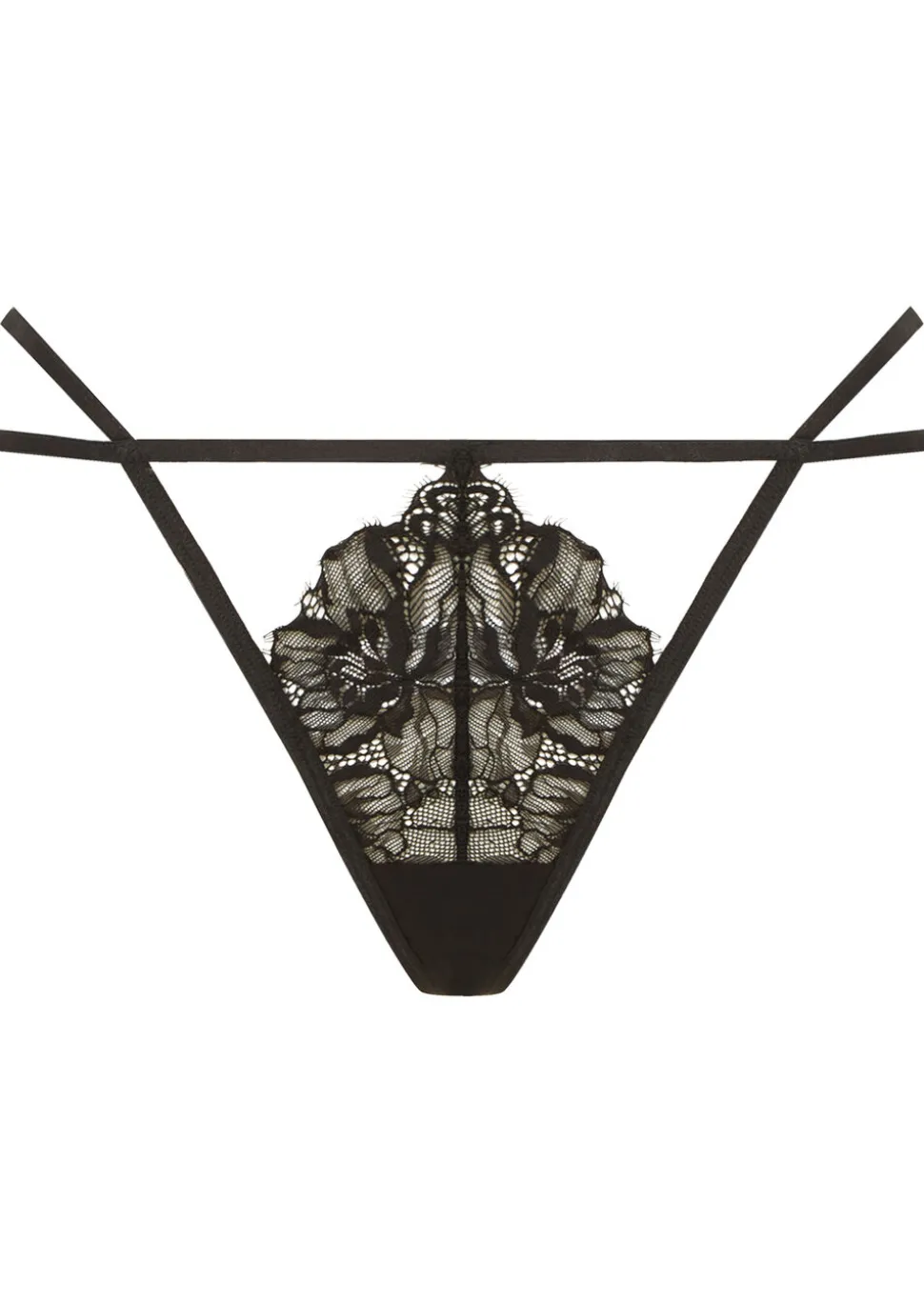 Iris Lace Underwired Babydoll Lingerie 2 Piece Set - Black