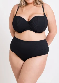 Jet Set High Waist Bikini Brief - Black