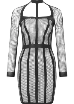 Jupiter Fishnet Erotic Mini Dress - Black
