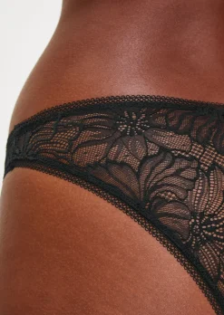 Knickerbox Alice Lace Brazilian Knickers - Black