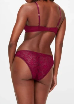 Knickerbox Alice Lace Brazilian Knickers - Dark Red