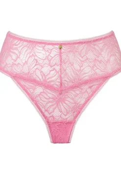 Knickerbox Alice Lace High Waisted Thong - Bright Pink