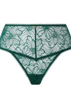 Knickerbox Alice Lace High Waisted Brazilian Knickers - Dark Green