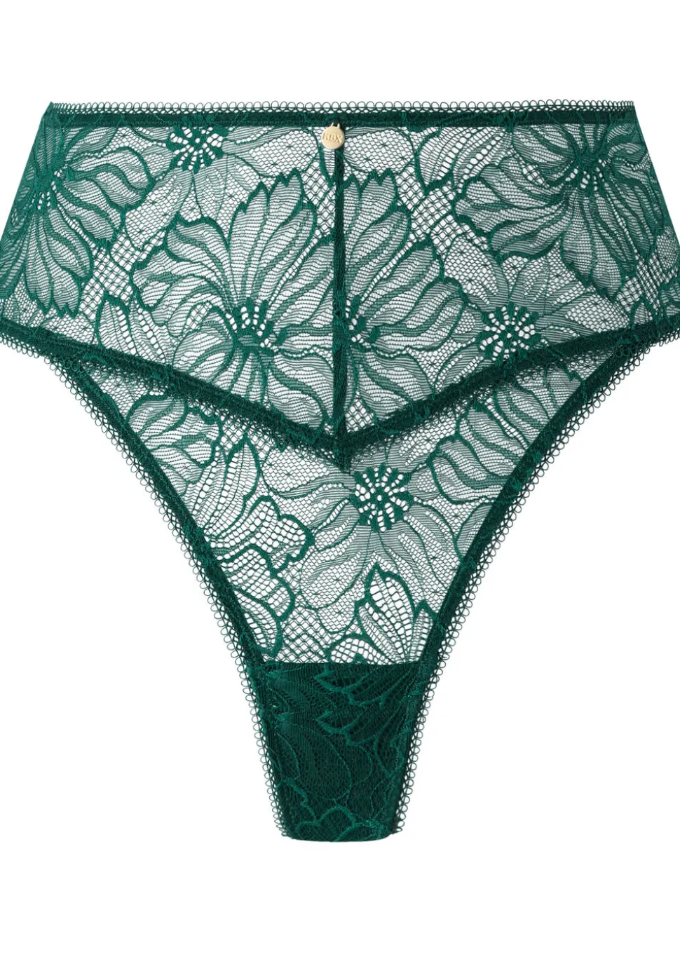 Knickerbox Alice Lace High Waisted Thong - Dark Green