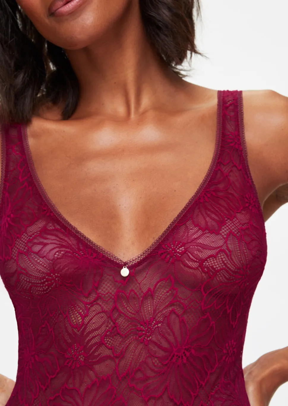 Knickerbox Alice Lace Lingerie Body - Dark Red