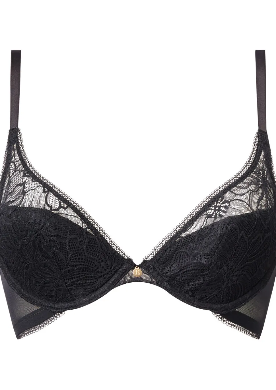 Knickerbox Alice Lace Padded Plunge Bra - Black