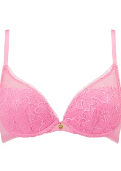 Knickerbox Alice Lace Padded Plunge Bra - Bright Pink