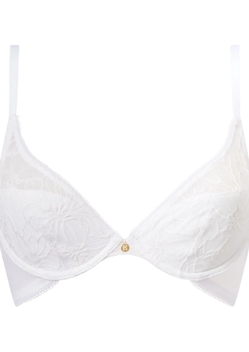 Knickerbox Alice Lace Padded Plunge Bra - White
