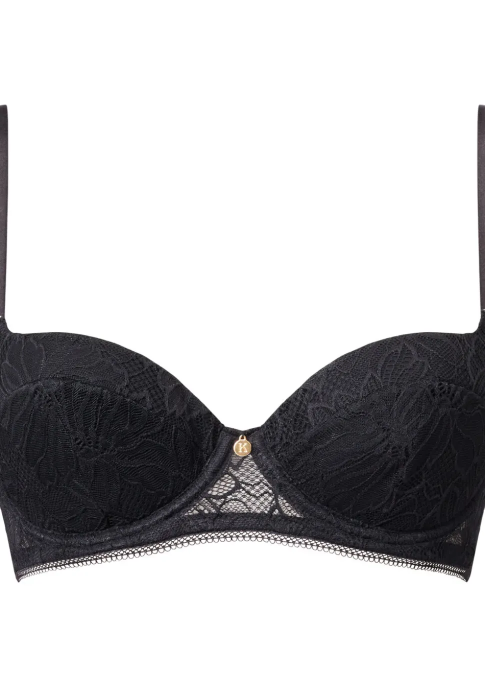 Knickerbox Alice Lace Padded Balcony Bra - Black