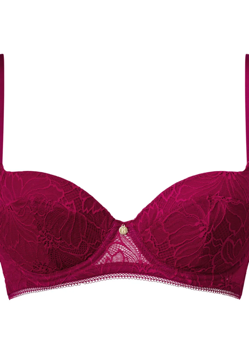 Knickerbox Alice Lace Padded Balcony Bra - Dark Red