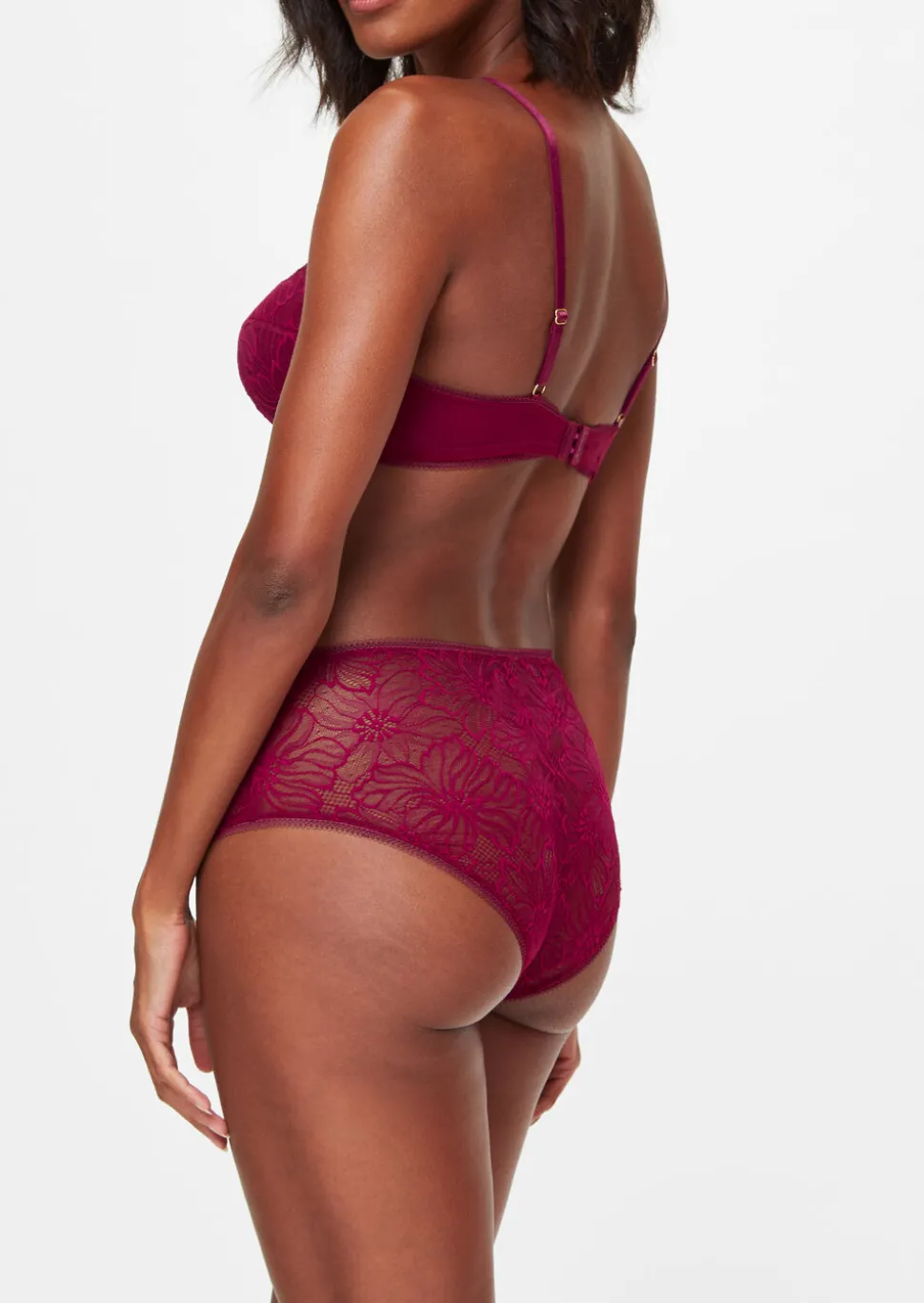 Knickerbox Alice Lace Padded Balcony Bra - Dark Red