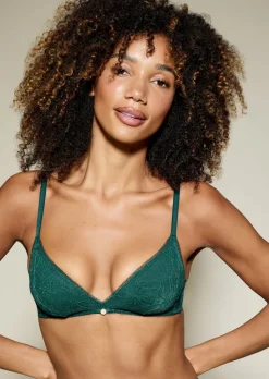 Knickerbox Alice Lace Triangle Bralette - Dark Green