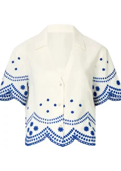 Knickerbox Broderie Floral Embroidered Shirt - White