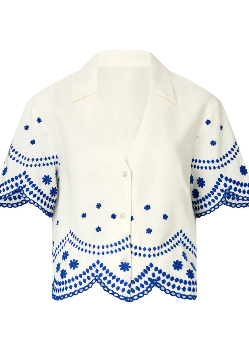 Knickerbox Broderie Floral Embroidered Shirt - White
