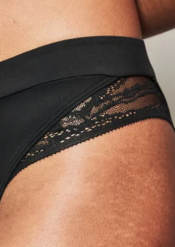 Knickerbox Charlotte Lace Brazilian Knickers - Black