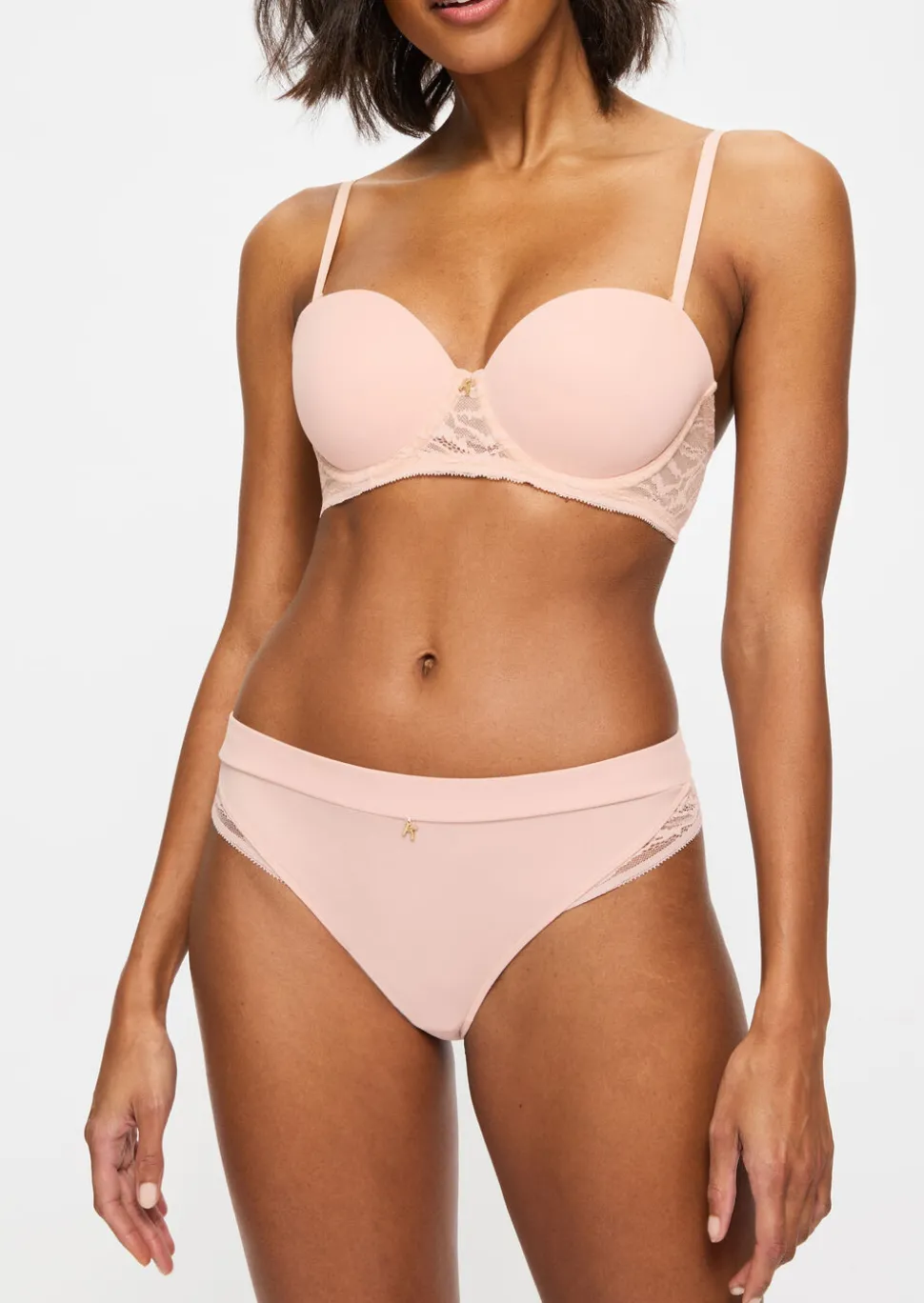 Knickerbox Charlotte Lace Brazilian Knickers - Pale Pink