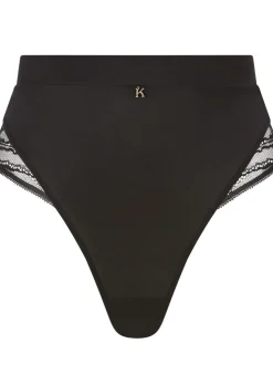 Knickerbox Charlotte Lace High Waisted Thong - Black