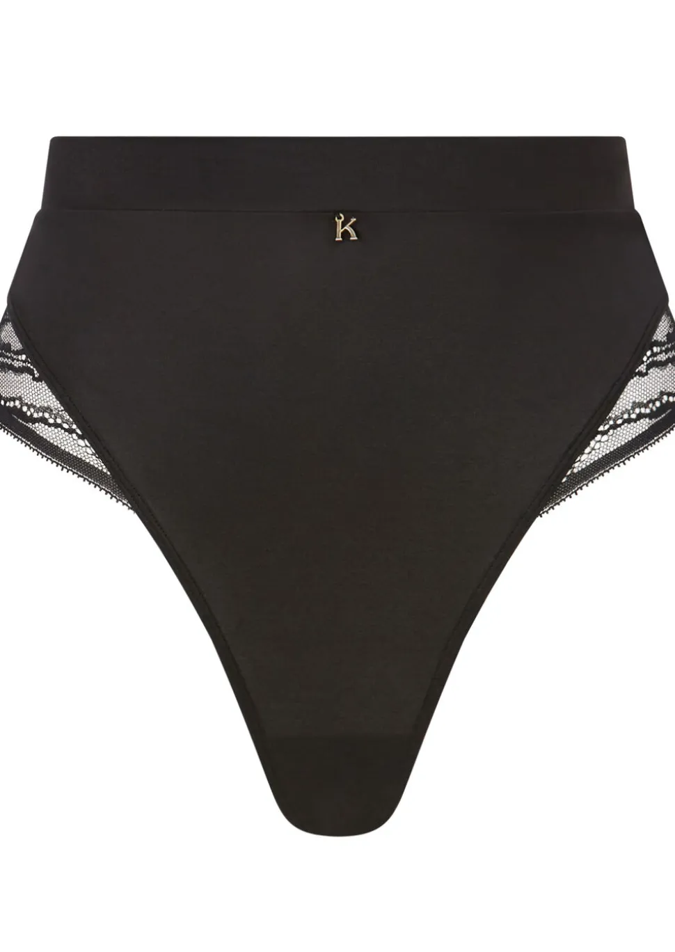 Knickerbox Charlotte Lace High Waisted Thong - Black