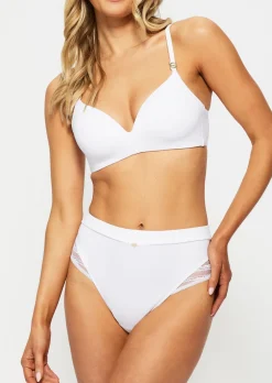 Knickerbox Charlotte Lace Non Wired Padded Plunge Bra - White