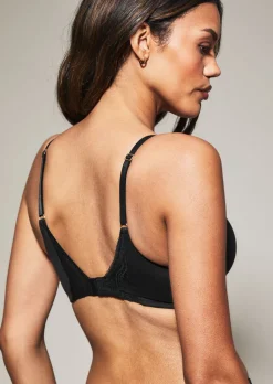 Knickerbox Charlotte Lace Non Wired Padded Plunge Bra - Black