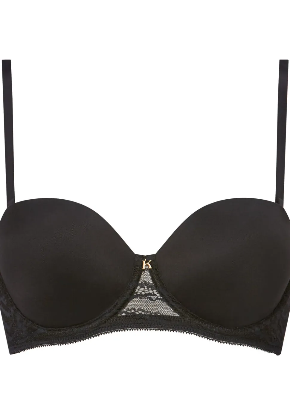 Knickerbox Charlotte Lace Padded Strapless Bra - Black