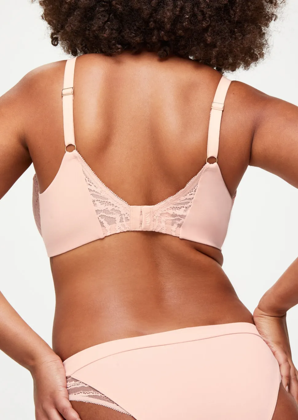 Knickerbox Charlotte Lace Underwired Padded Plunge Bra - Pale Pink