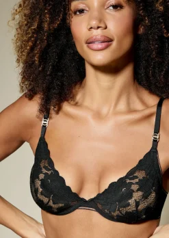 Knickerbox Dolly Lace Non Padded Plunge Bra - Black