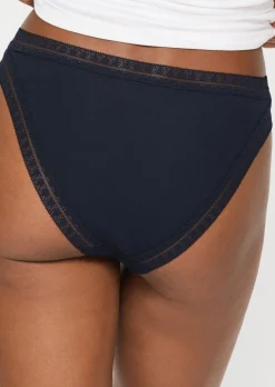 Knickerbox Geometric High Leg Brief Knickers - Pack of 3 - Navy