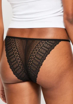 Knickerbox Geometric Lace Brazilian Knickers - Pack of 3 - Black