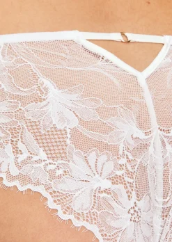 Knickerbox Hallie Embroidered Brazilian Knickers - White