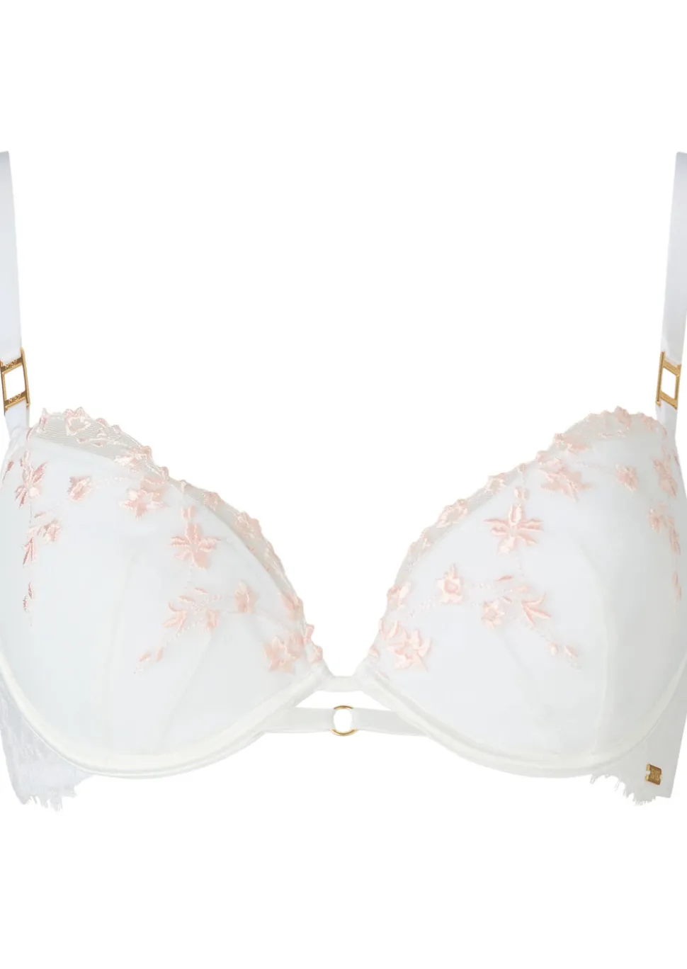 Knickerbox Hallie Embroidered Padded Plunge Bra - White