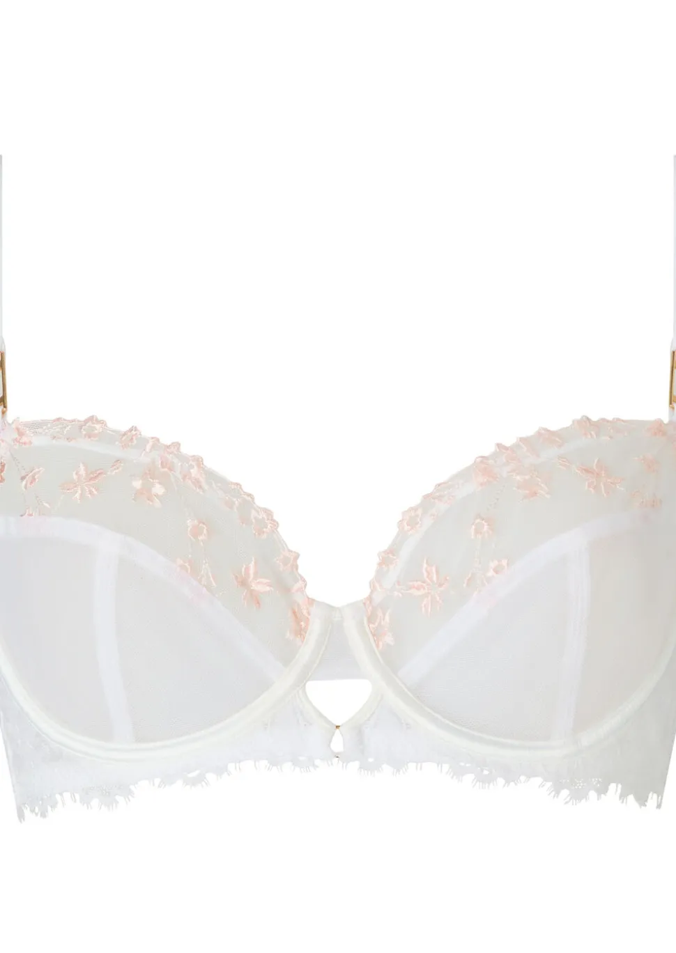 Knickerbox Hallie Embroidered Non Padded Balcony Bra - White