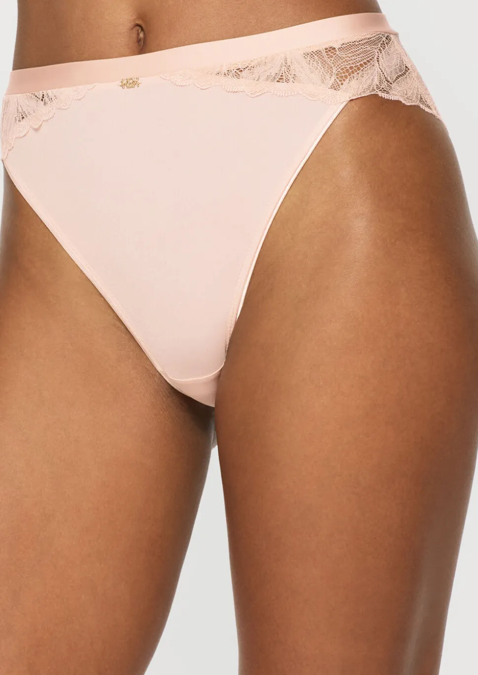 Knickerbox Harper High Waisted Brazilian Knickers - Pale Pink