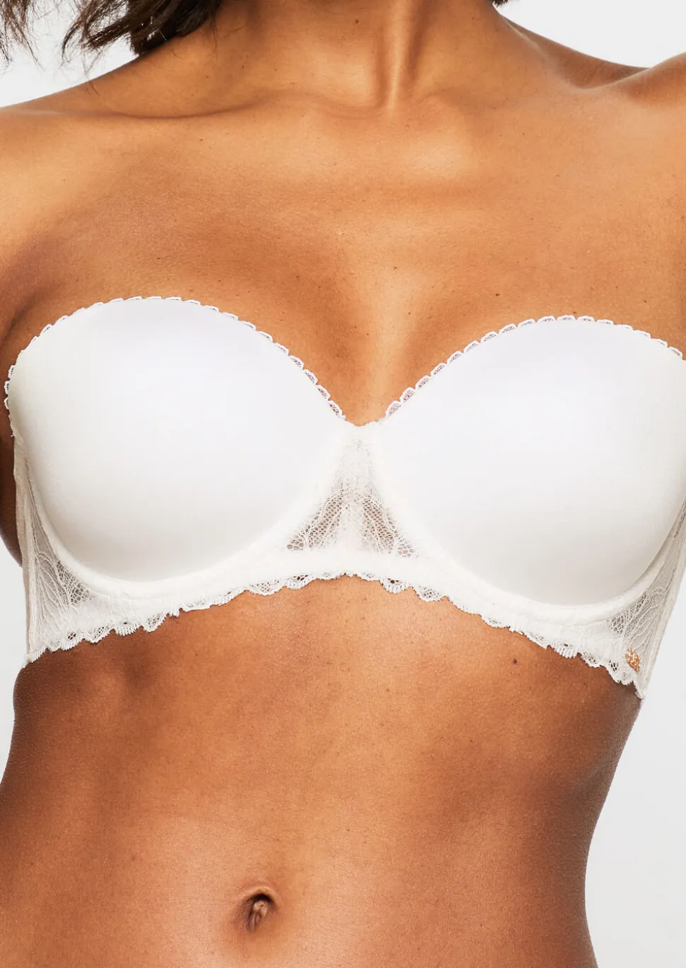 Knickerbox Harper Lace Padded Strapless Bra - White
