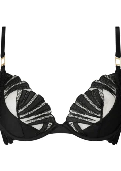 Knickerbox Isabella Embroidered Non Padded Plunge Bra - Black