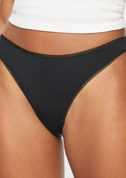 Knickerbox Lace Microfibre Thong - Pack of 3 - Black