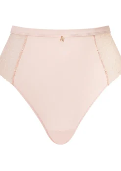 Knickerbox Louisa Lace High Waisted Brazilian Knickers - Pale Pink
