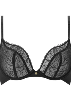 Knickerbox Louisa Lace Non Padded Plunge Bra - Black