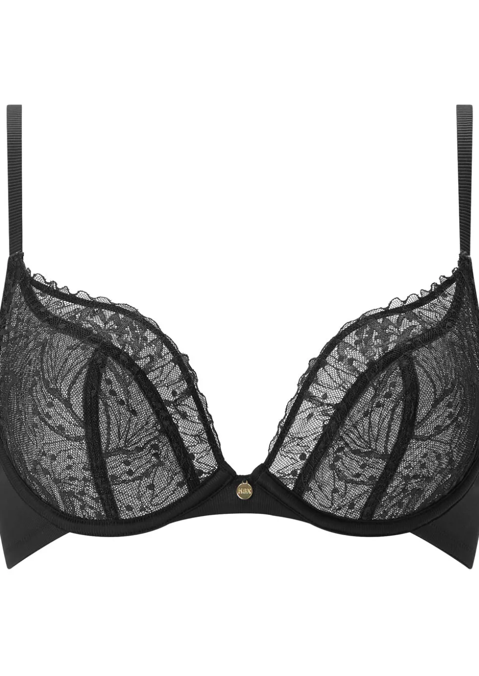 Knickerbox Louisa Lace Non Padded Plunge Bra - Black