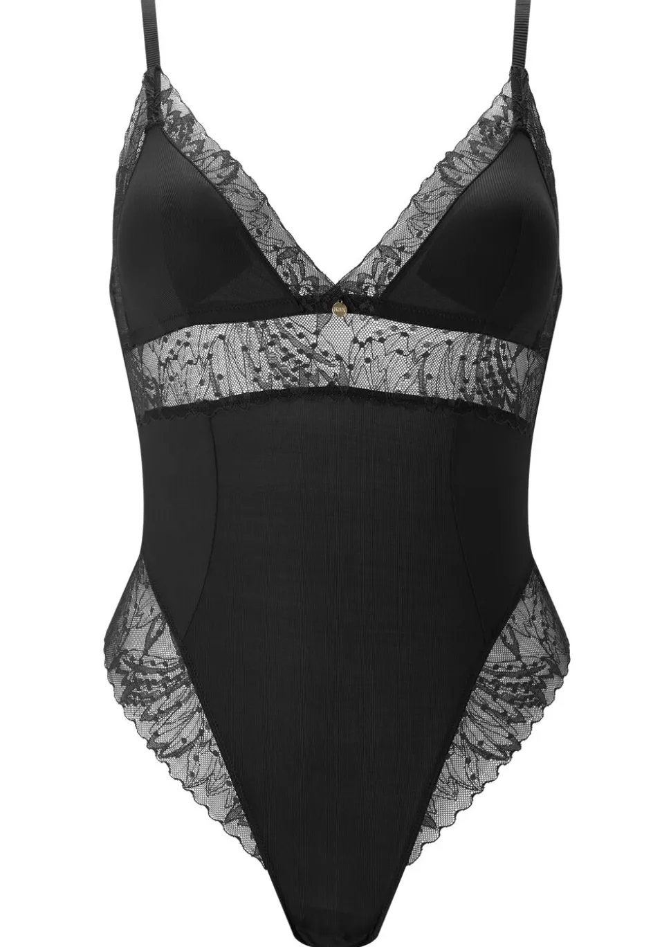 Knickerbox Louisa Lace Soft Triangle Lingerie Body - Black